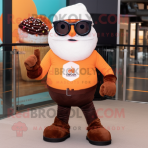 Rust Cupcake mascot costume character dressed with a Leggings and Sunglasses