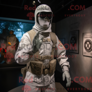 Gray Gi Joe mascot costume...