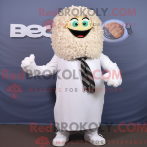 Hvid Falafel maskot kostume...