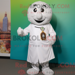 Hvid Falafel maskot kostume...