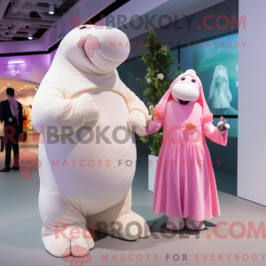 Roze Walrus-mascottekostuum...