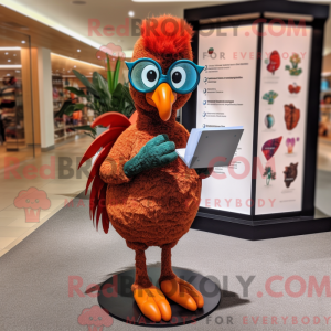 Rust Peacock maskot kostume...