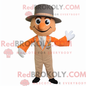 Tan Orange maskotdraktfigur...