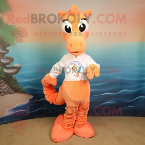 Peach Sea Horse mascotte...