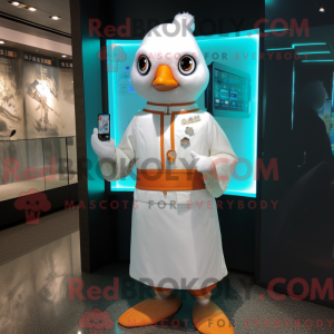 Hvit mandarinmaskot drakt...