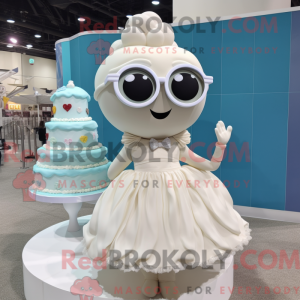 Cream Wedding Cake mascot...