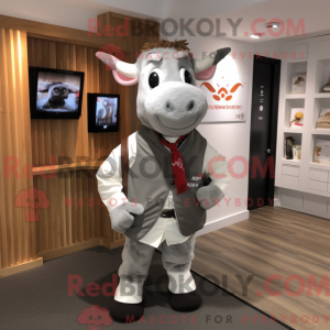 Graue Kuh Maskottchen...