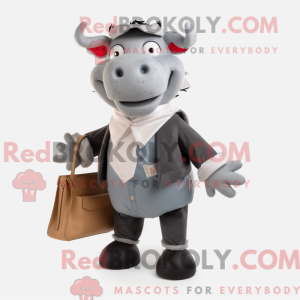 Grå ko maskot kostume...