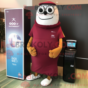 Maroon Golf Bag maskot...