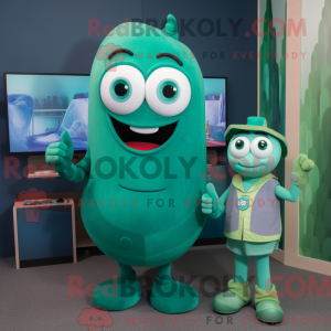 Teal Green Bean mascot...