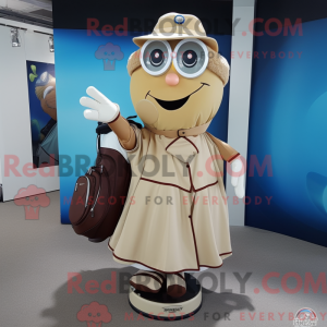 Tan Golf Bag mascot costume...
