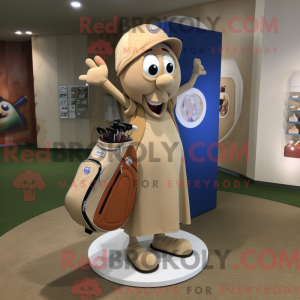 Tan Golftas-mascottekostuum...