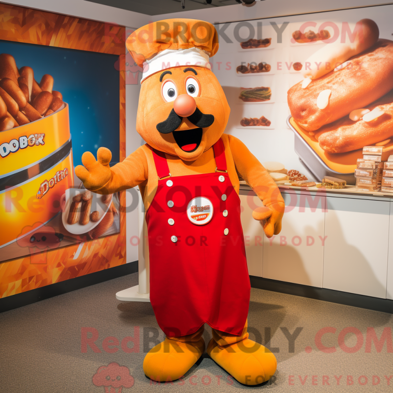 Fantasia de mascote Currywurst com macacão e chapéus - Mascotes Currywurst - REBROKO_321343 - RedBrokoly.com