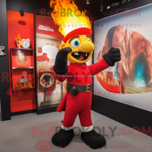 Maskotdraktfigurat Red Fire...