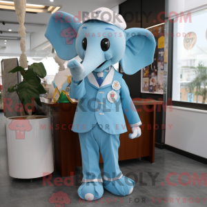 Sky Blue Elephant maskot...