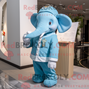 Sky Blue Elephant mascotte...