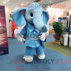 Sky Blue Elephant mascotte...