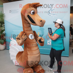 Brun Sea Horse maskot...