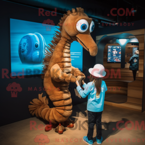 Brown Sea Horse mascot...