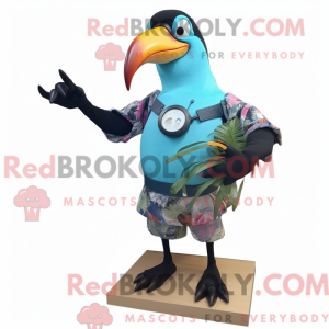 Cyan Toucan Maskottchen...
