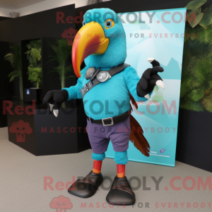 Cyan Toucan Maskottchen...