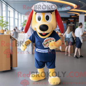 Navy Hot Dog maskot kostume...