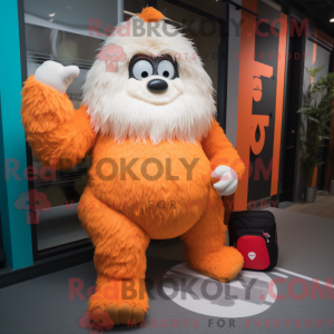 Oranje Yeti-mascottekostuum...