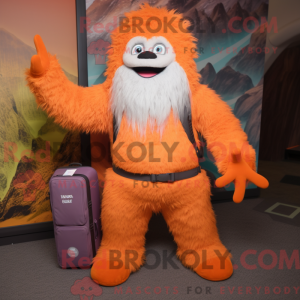 Oranje Yeti-mascottekostuum...