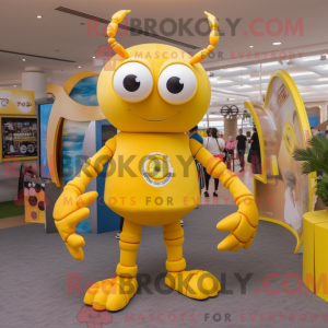 Gul krabbemaskotdraktfigur...