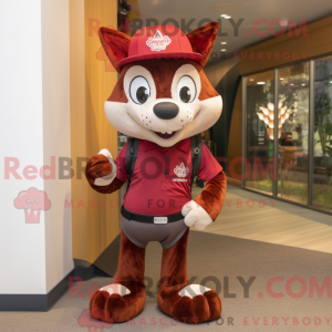 Maroon Dingo maskot kostume...