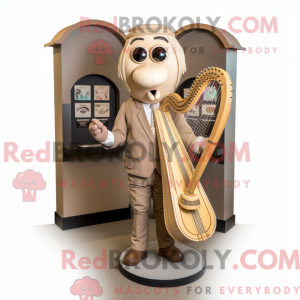 Tan Celtic Harp maskot...