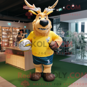 Gul Elk maskot kostume...