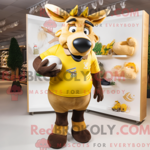 Yellow Elk mascot costume...