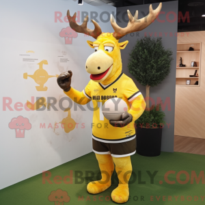 Gul Elk maskot kostume...