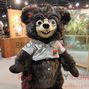 Tan Spectacled Bear mascot...