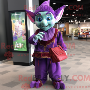 Purple Elf-maskotdraktfigur...
