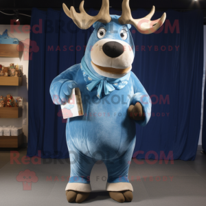 Blue Elk mascot costume character dressed with a Trousers and Coin purses