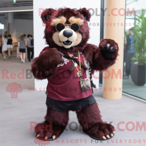 Maroon brillebjørn maskot...