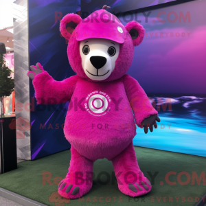 Magenta bamse maskot...