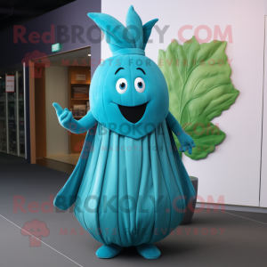 Cyan Beet maskot kostume...