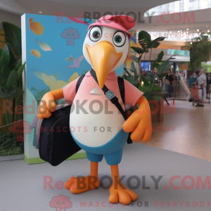 Peach Toucan maskot kostume...