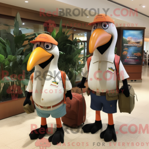 Peach Toucan mascot costume...