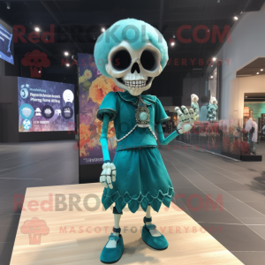 Postava maskota Teal Skull...