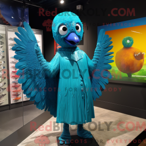 Turquoise Peacock mascot...