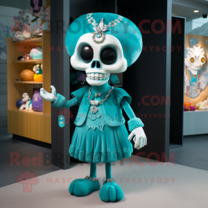 Postava maskota Teal Skull...