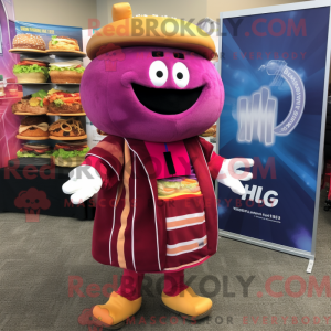 Magenta hamburger maskot...