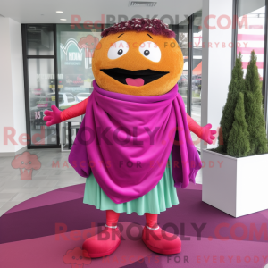 Magenta hamburger maskot...