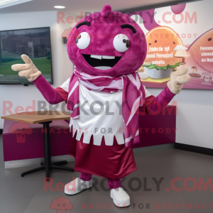 Magenta hamburger maskot...