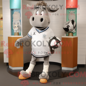 Grå Jersey Cow maskot...
