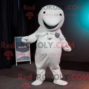 Grå Beluga Whale maskot...